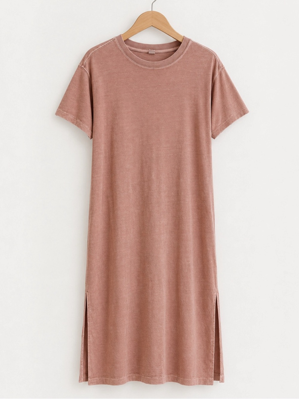 Old Navy 100% cotton Washed Rose Midi T-Shirt Dress with Side Slits